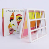 Maxbell 9color Face Body Painting Palette Watercolor for Cosplay Halloween Makeup