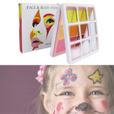 Maxbell 9color Face Body Painting Palette Watercolor for Cosplay Halloween Makeup