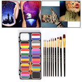Maxbell Painting Palette Makeup Kit Wood Handle Paint Brush Kids Face Body Paint Set