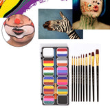 Maxbell Painting Palette Makeup Kit Wood Handle Paint Brush Kids Face Body Paint Set