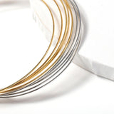 Maxbell 10Pcs 1.5mm Metal Thin Wire Headband Smooth for DIY Craft Hair Holder Gold