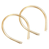 Maxbell 10Pcs 1.5mm Metal Thin Wire Headband Smooth for DIY Craft Hair Holder Gold