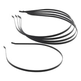 Maxbell 5Pcs 5mm Stainless Steel Hairbands Headwear Handicraf Ladies Girls Women black