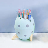 Maxbell Creative Dinosaur Egg Pencil Holder Storage Box Office Desk Decoration Blue