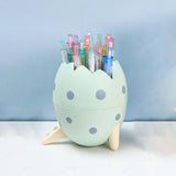 Maxbell Creative Dinosaur Egg Pencil Holder Storage Box Office Desk Decoration Green