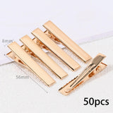 Maxbell 500 Pieces Alligator Hair Clips Flat Top Hairpins for DIY Accessories 56mm