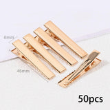 Maxbell 500 Pieces Alligator Hair Clips Flat Top Hairpins for DIY Accessories 46mm