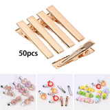 Maxbell 500 Pieces Alligator Hair Clips Flat Top Hairpins for DIY Accessories 46mm