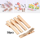 Maxbell 500 Pieces Alligator Hair Clips Flat Top Hairpins for DIY Accessories 46mm