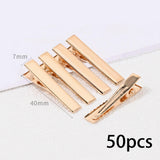 Maxbell 500 Pieces Alligator Hair Clips Flat Top Hairpins for DIY Accessories 40mm