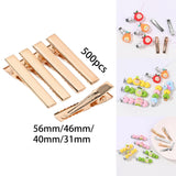 Maxbell 500 Pieces Alligator Hair Clips Flat Top Hairpins for DIY Accessories 31mm
