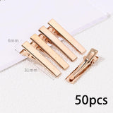 Maxbell 500 Pieces Alligator Hair Clips Flat Top Hairpins for DIY Accessories 31mm