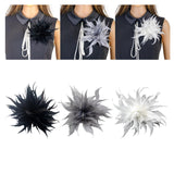 Maxbell Women Ladies Feather Brooch Decor for Wedding Halloween Black