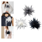 Maxbell Women Ladies Feather Brooch Decor for Wedding Halloween Black