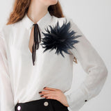 Maxbell Women Ladies Feather Brooch Decor for Wedding Halloween Black