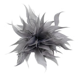 Maxbell Women Ladies Feather Brooch Decor for Wedding Halloween Gray
