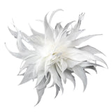 Maxbell Women Ladies Feather Brooch Decor for Wedding Halloween White