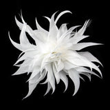 Maxbell Women Ladies Feather Brooch Decor for Wedding Halloween White