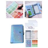 Maxbell A6 PU Leather Binder Notebooks Binder Pockets bag Planner Blue