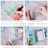 Maxbell A6 PU Leather Binder Notebooks Binder Pockets bag Planner Blue