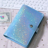 Maxbell A6 PU Leather Binder Notebooks Binder Pockets bag Planner Blue