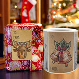 Maxbell 250 Pieces Christmas Tag Stickers Ornament 2x3inch for DIY Present Wrapping