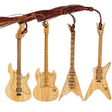Maxbell 6x Guitar Bass Bookmarks with Tassels Wooden Bookmark for Birthday Gift