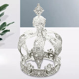Maxbell Crown Cake Topper Cupcake Decoration Tiaras for Birthday Party Cosplay Prom Silver