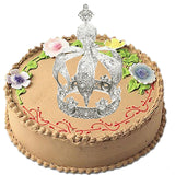 Maxbell Crown Cake Topper Cupcake Decoration Tiaras for Birthday Party Cosplay Prom Silver