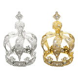 Maxbell Crown Cake Topper Cupcake Decoration Tiaras for Birthday Party Cosplay Prom Silver