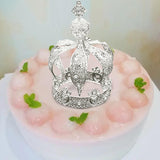 Maxbell Crown Cake Topper Cupcake Decoration Tiaras for Birthday Party Cosplay Prom Silver
