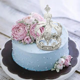 Maxbell Crown Cake Topper Cupcake Decoration Tiaras for Birthday Party Cosplay Prom Silver