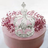 Maxbell Crown Cake Topper Cupcake Decoration Tiaras for Birthday Party Cosplay Prom Silver
