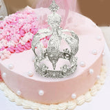 Maxbell Crown Cake Topper Cupcake Decoration Tiaras for Birthday Party Cosplay Prom Silver