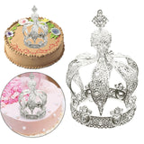 Maxbell Crown Cake Topper Cupcake Decoration Tiaras for Birthday Party Cosplay Prom Silver