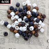 Maxbell 400x Wooden Spacer Beads Jewelry Making Loose Beads with Hole Decoration