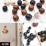 Maxbell 400x Wooden Spacer Beads Jewelry Making Loose Beads with Hole Decoration