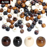 Maxbell 400x Wooden Spacer Beads Jewelry Making Loose Beads with Hole Decoration