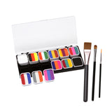 Maxbell Professional Face Body Paint Kit Palette Wtih 3 Brushes Party Kids Washable