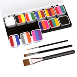 Maxbell Professional Face Body Paint Kit Palette Wtih 3 Brushes Party Kids Washable