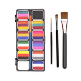 Maxbell Professional Face Body Paint Kit Palette Wtih 3 Brushes Party Kids Washable