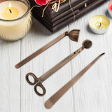 Maxbell Candle Accessory Set Wick Flame Snuffer Candle Extinguisher Set Thanksgiving Red Brass