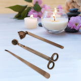 Maxbell Candle Accessory Set Wick Flame Snuffer Candle Extinguisher Set Thanksgiving Red Brass