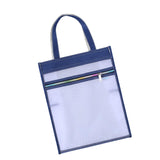 Maxbell Mesh Handbag Lightweight Clear Collapsible Stationery with Side Pockets Blue