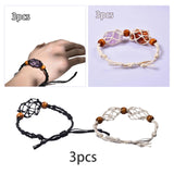 Maxbell 3x Empty Stone Holders Bracelets Cage Without Stone Adjustable Stretch Black