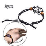 Maxbell 3x Empty Stone Holders Bracelets Cage Without Stone Adjustable Stretch Black