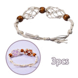 Maxbell 3x Empty Stone Holders Bracelets Cage Without Stone Adjustable Stretch White