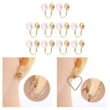 Maxbell 10Pcs Clip On Earrings Converters Metal Ear Clips DIY for Men Girls Women Gold