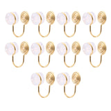 Maxbell 10Pcs Clip On Earrings Converters Metal Ear Clips DIY for Men Girls Women Gold