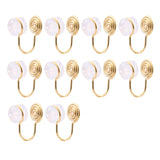 Maxbell 10Pcs Clip On Earrings Converters Metal Ear Clips DIY for Men Girls Women Gold